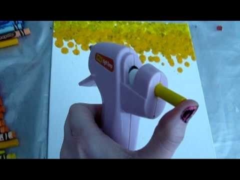 Did you know you could put crayons in a glue gun? Cool idea for art projects. Th