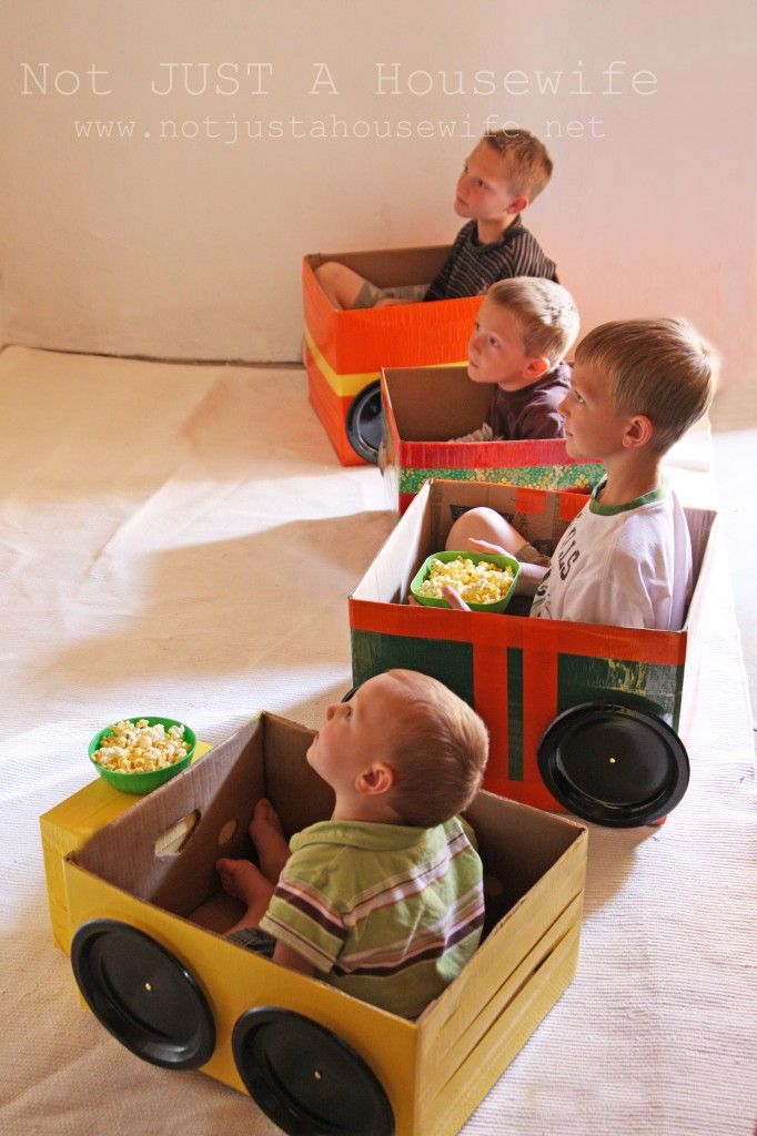 Drive-in movie cars….I can use all my leftover boxes!!!!
