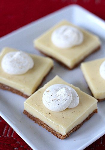 Eggnog Cheesecake Bars