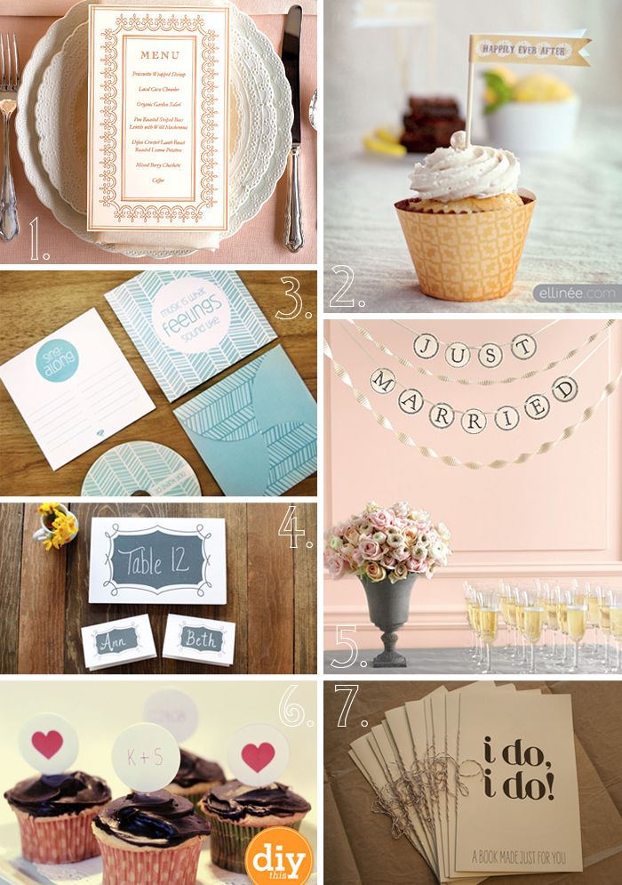 Free wedding printables.