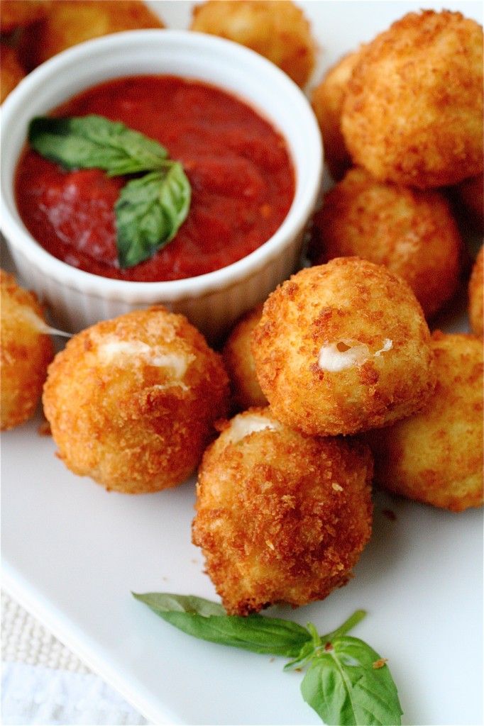 Fried Mozz Balls with Spicy Tomato Sauce