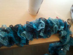 Frilly crochet scarf