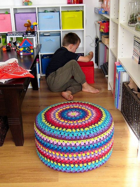 Granny mandala, crochet cushion