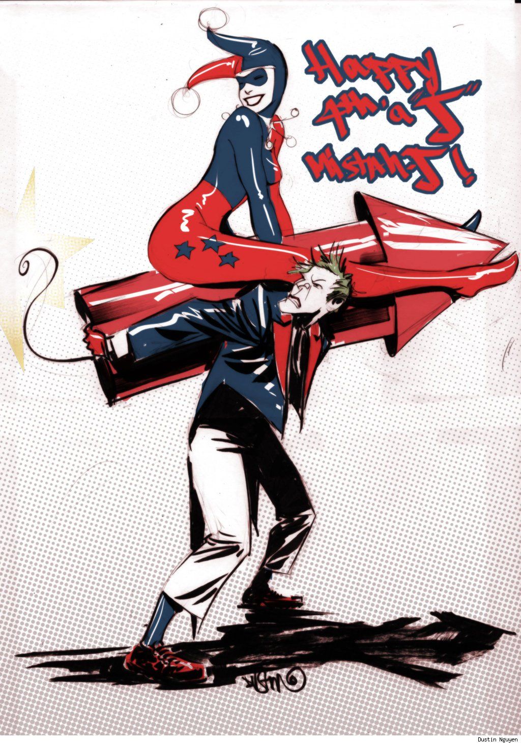 Happy Independence Day from The Joker, Harley Quinn and Dustin Nguyen