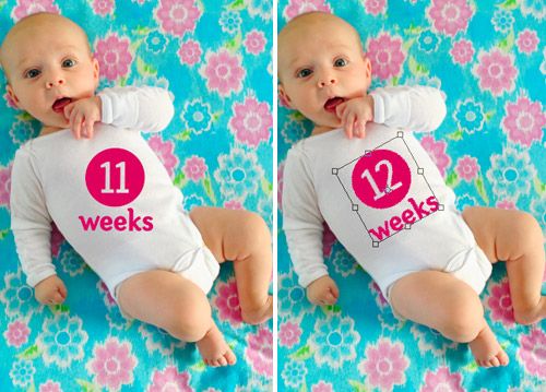 How to photoshop baby's age onto a onesie