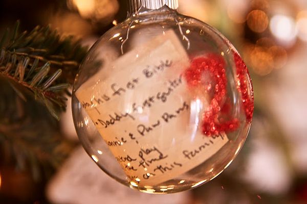 LOVE THIS! Preserve your child's Christmas list in an ornament every year. W