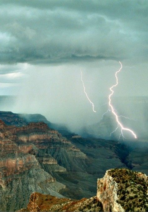 Lightning in the canyon