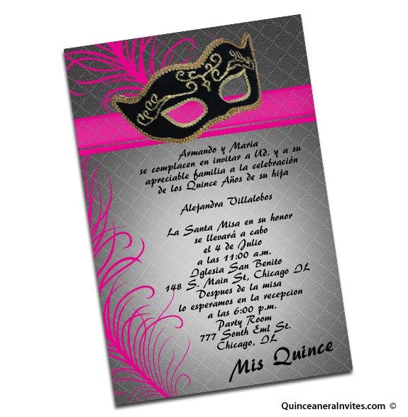 Masquerade Quinceanera Invitations