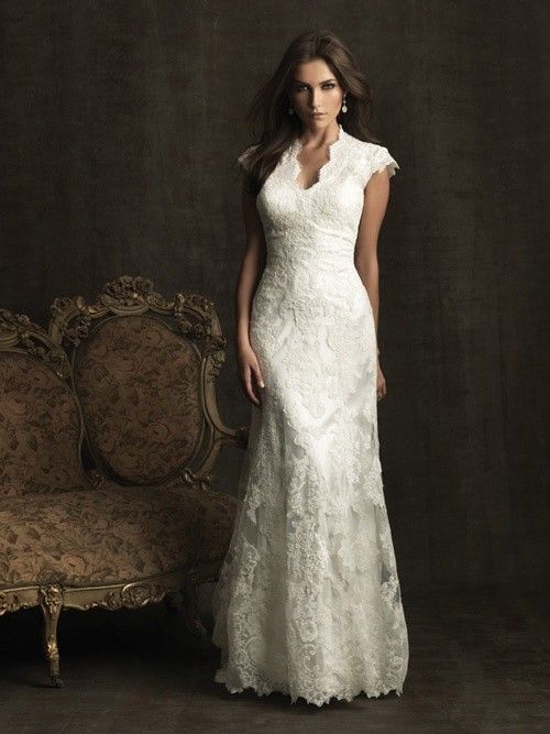 Modern lace wedding gown