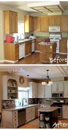 Modernizing an 80's Oak Kitchen – she takes you step by step with everything