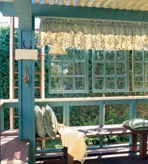 Old windows on the patio