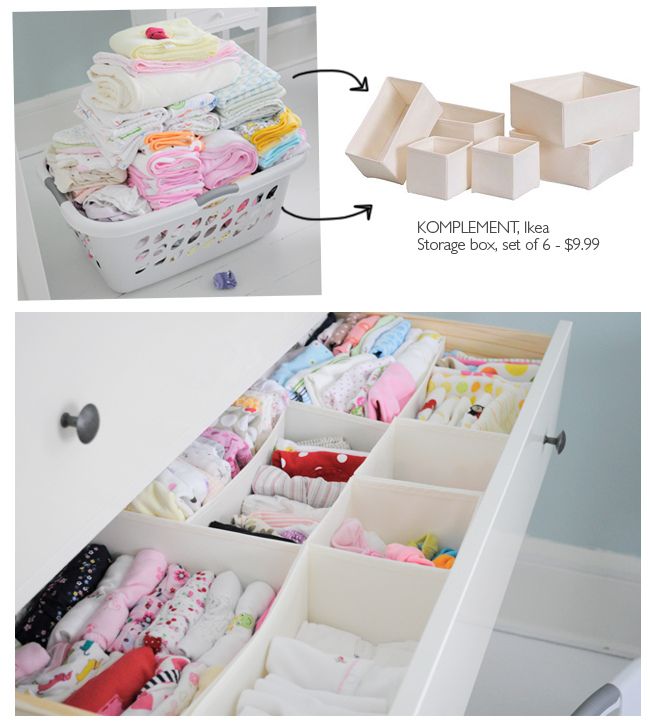 Organizing baby drawers