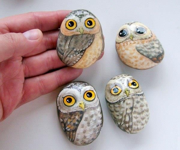 Painted stones.