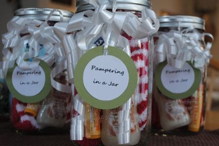 Pampering in a jar. So you have an extra Mason Jar and some friends who you want