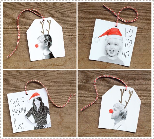 Photo gift tags – so cute!…. did this last year..it was so cute