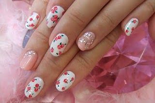 Pink Floral Nails @sparklerosedesigns #nails #floral
