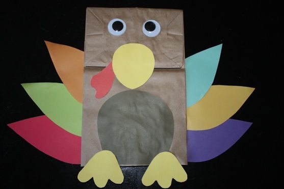 Preschool Crafts for Kids*: Thanksgiving Turkey Paper Bag Puppet