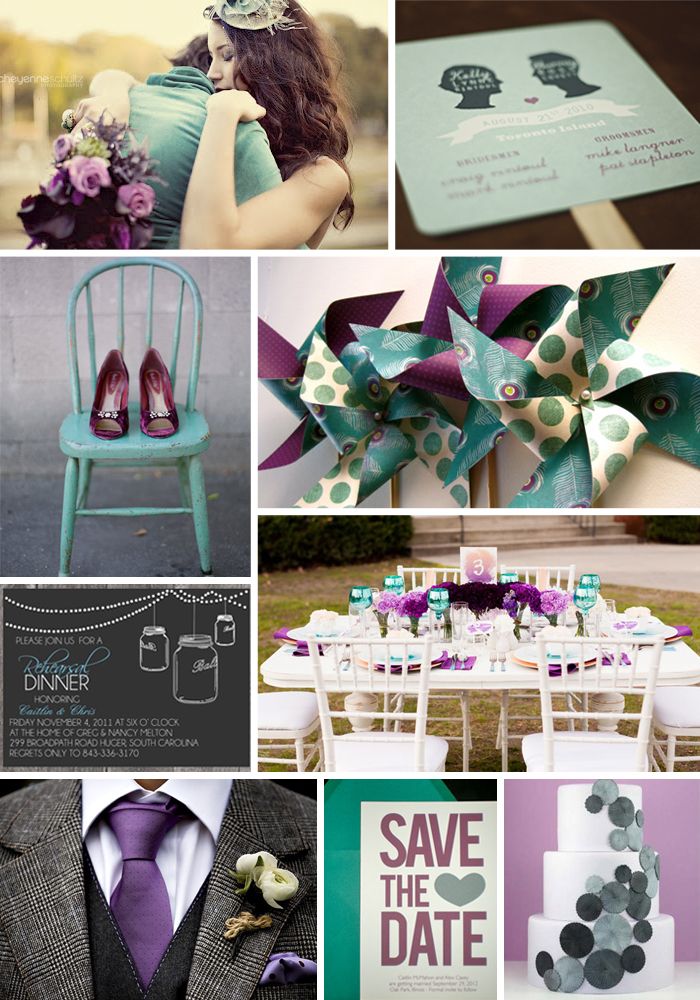 Purple Teal & Grey