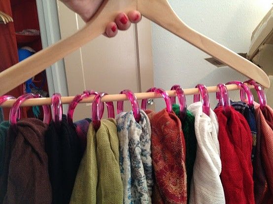Scarf Organizer With Shower Rings