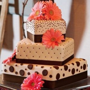 Square Fall Wedding Cakes