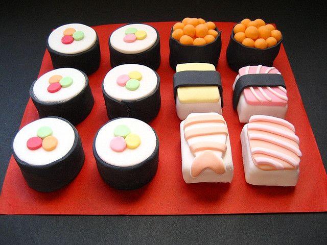 Sushi mini cakes.