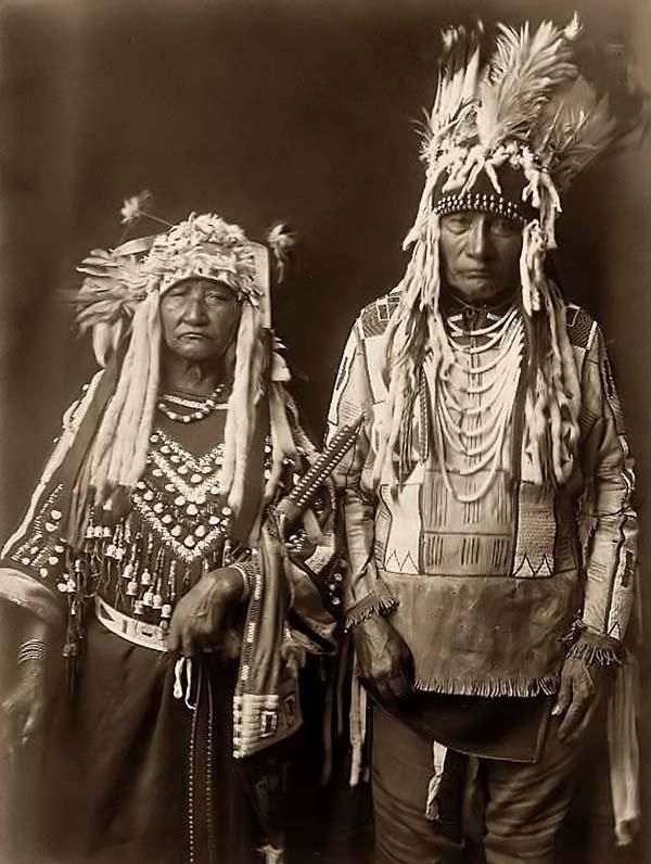 Tearing Lodge and Wife ~ Piegan indians.