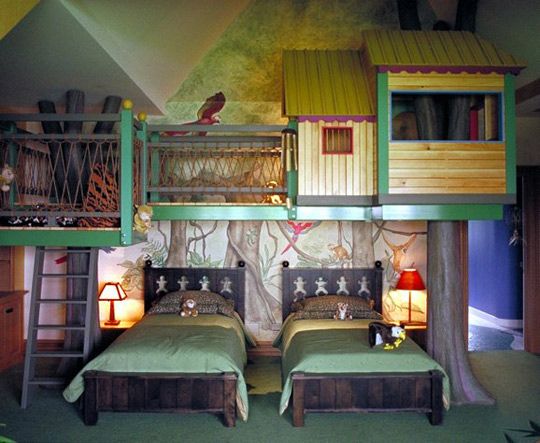 Tree house – play area above beds.