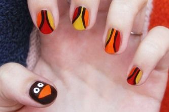 Turkey nails! Good for Thanksgiving.