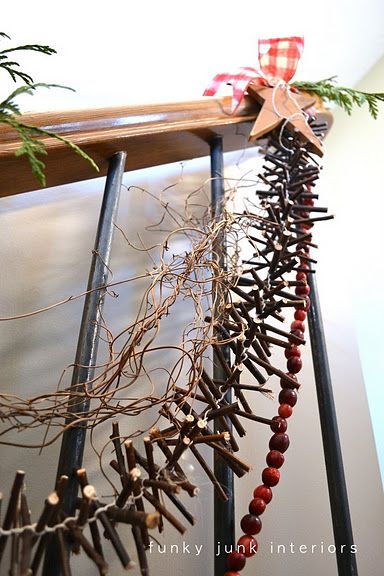 Twig garland tutorial- just go outside the house and grab some sticks!