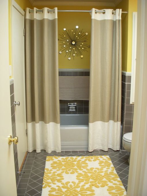 Two shower curtains. Changes the whole feel of a bathroom