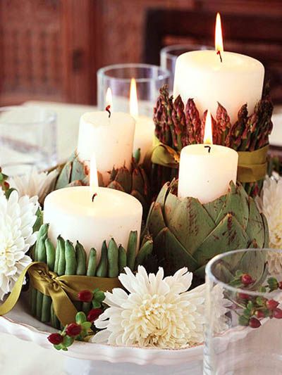 Vegetable Candles. I'm thinking Thanksgiving table.