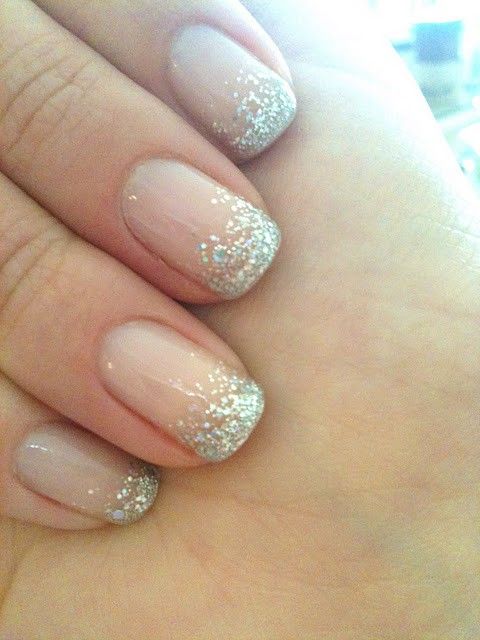 Wedding day nails instead of the usual French.