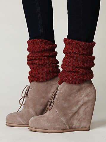 Wedge boots with socks