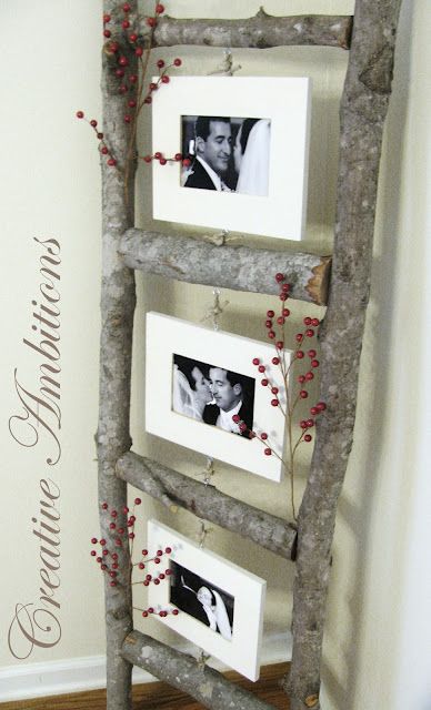 Wooden Ladder Picture Frames