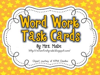 Word Work Task Cards