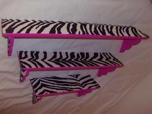 Zebra and pink shelves