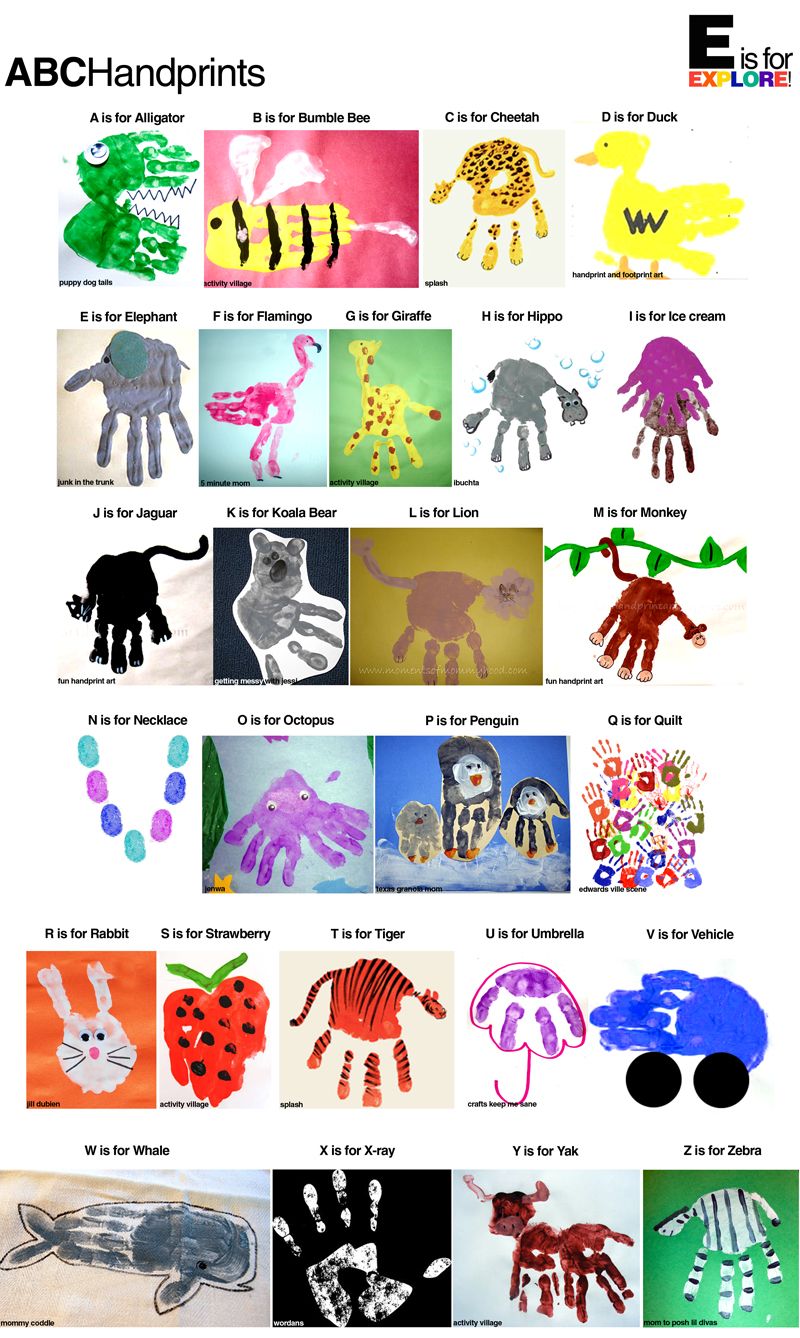alphabet handprint animals