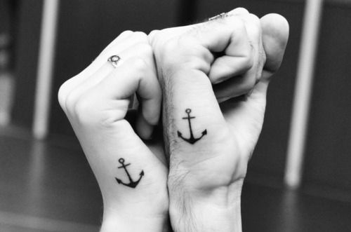 anchor tattoo, couple tattoo