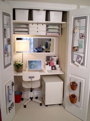 closet office design idea for a small master bedroom