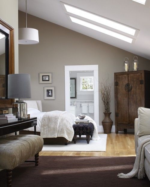 color, skylight, angle ceiling, wall between bathroom…