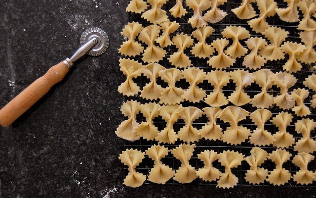 homemade bowtie pasta