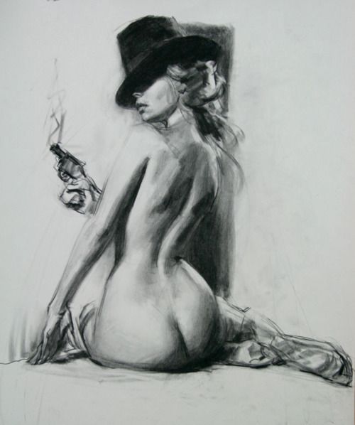 life drawing, pencil, female nude