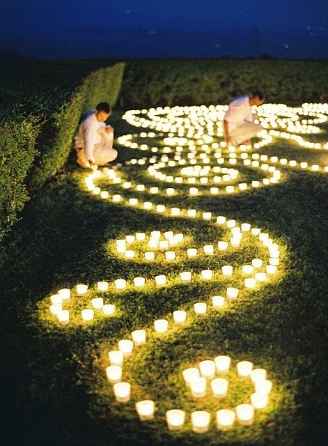 lights in an outdoor reception