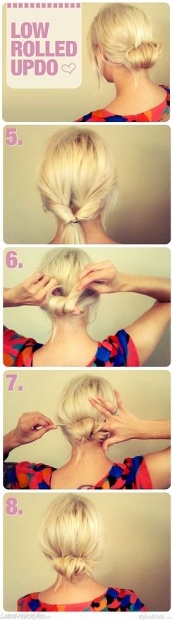 low rolled updo.