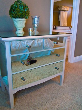 mirrored dresser diy