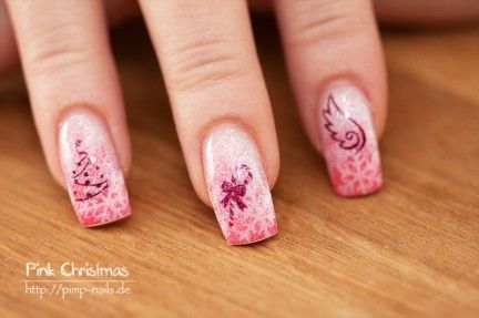 nail art – pink christmas