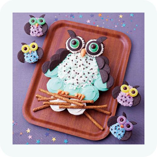 owl cupcakes for Bella’s 8th birthday party!