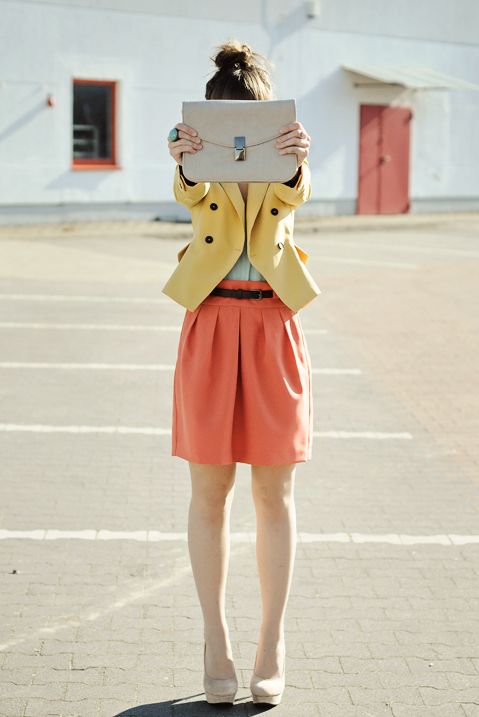 pastel color block outfit