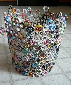 recycled trash can