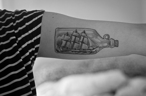 ship in a bottle tattoo